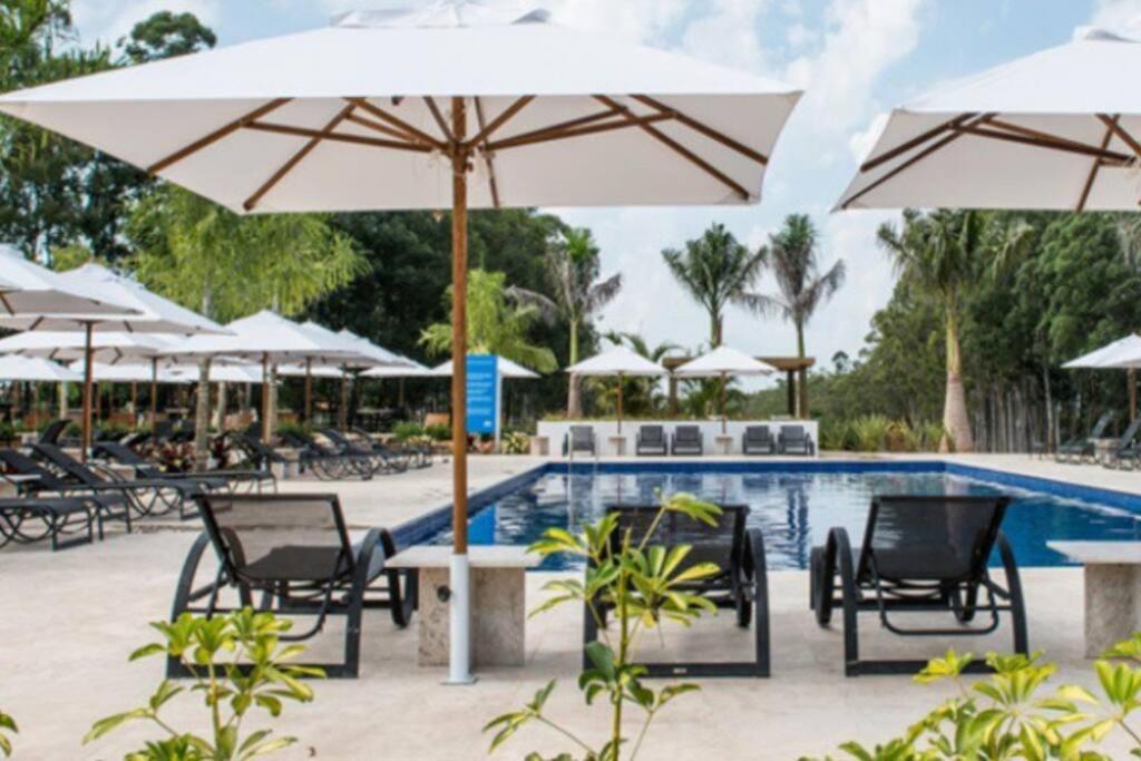 Resort&Lazer Piscinas, Beach Tenis, Bike, Golfe, Pesca, Ar, Wifi Fibra, Tv A Cabo E Lareira Águas de Santa Barbara Exteriör bild